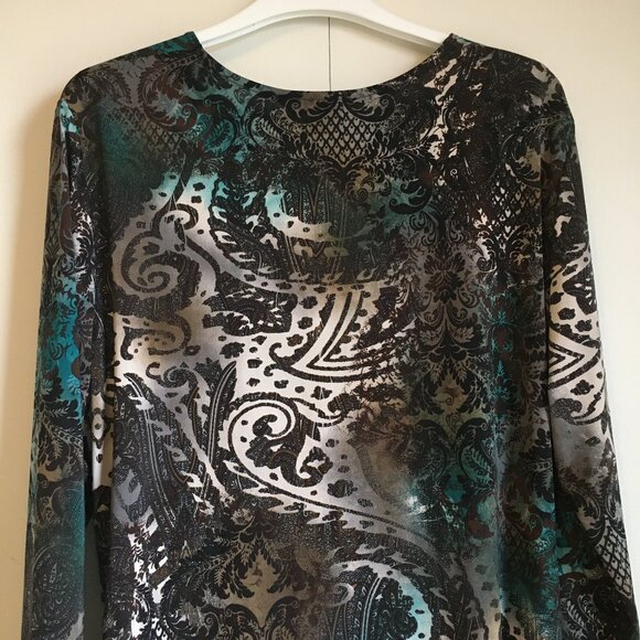 Vintage Canadian Conrad C Paisley Damask Ruffled Top - Picture 7 of 16